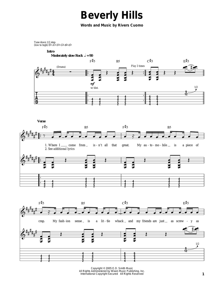 Beverly Hills Acoustic Guitar scores gallery preview page 1