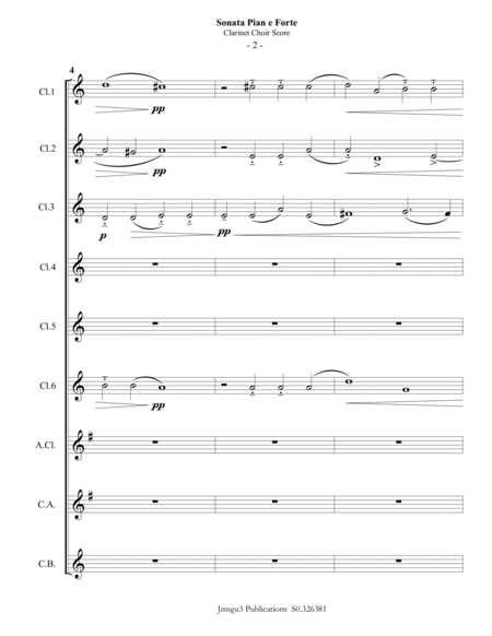 Gabrieli: Sonata Pian e Forte Ch. 175 for Clarinet Choir image number null