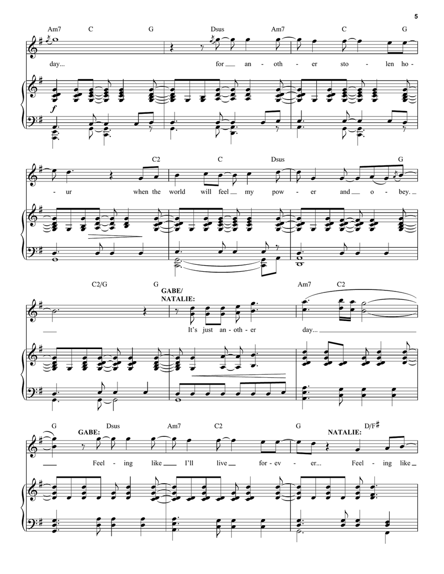 Just Another Day (from Next to Normal) Voice scores gallery preview page 5