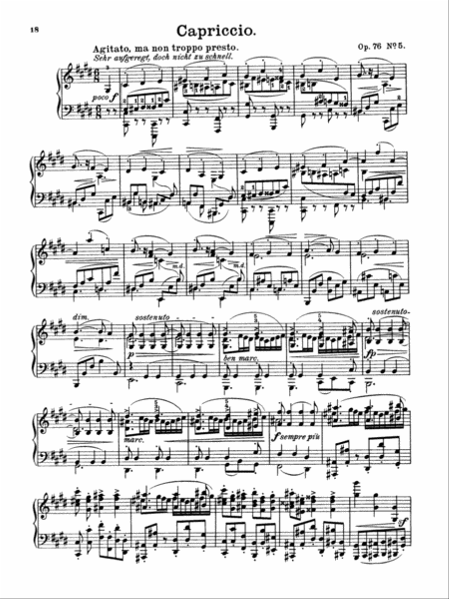 Brahms: Piano Works (Volume II: Op. 76-119 & 5 Etudes) Piano Method scores gallery preview page 1