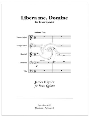 Libera me, Domine for Brass Quintet