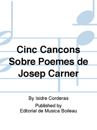 Book cover for Cinc Cancons Sobre Poemes de Josep Carner