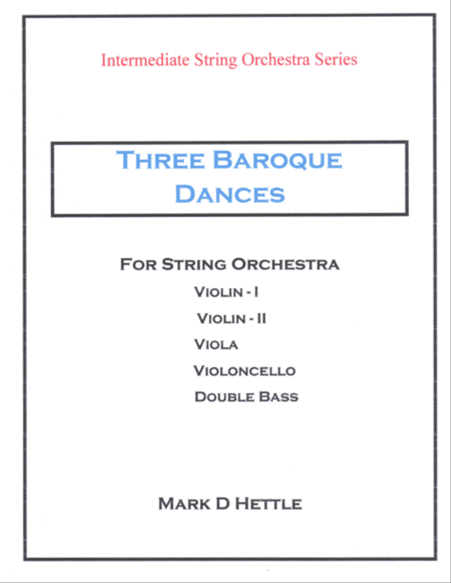 Three Baroque Dances for Intermediate String Orchestra String Orchestra scores gallery preview page 1