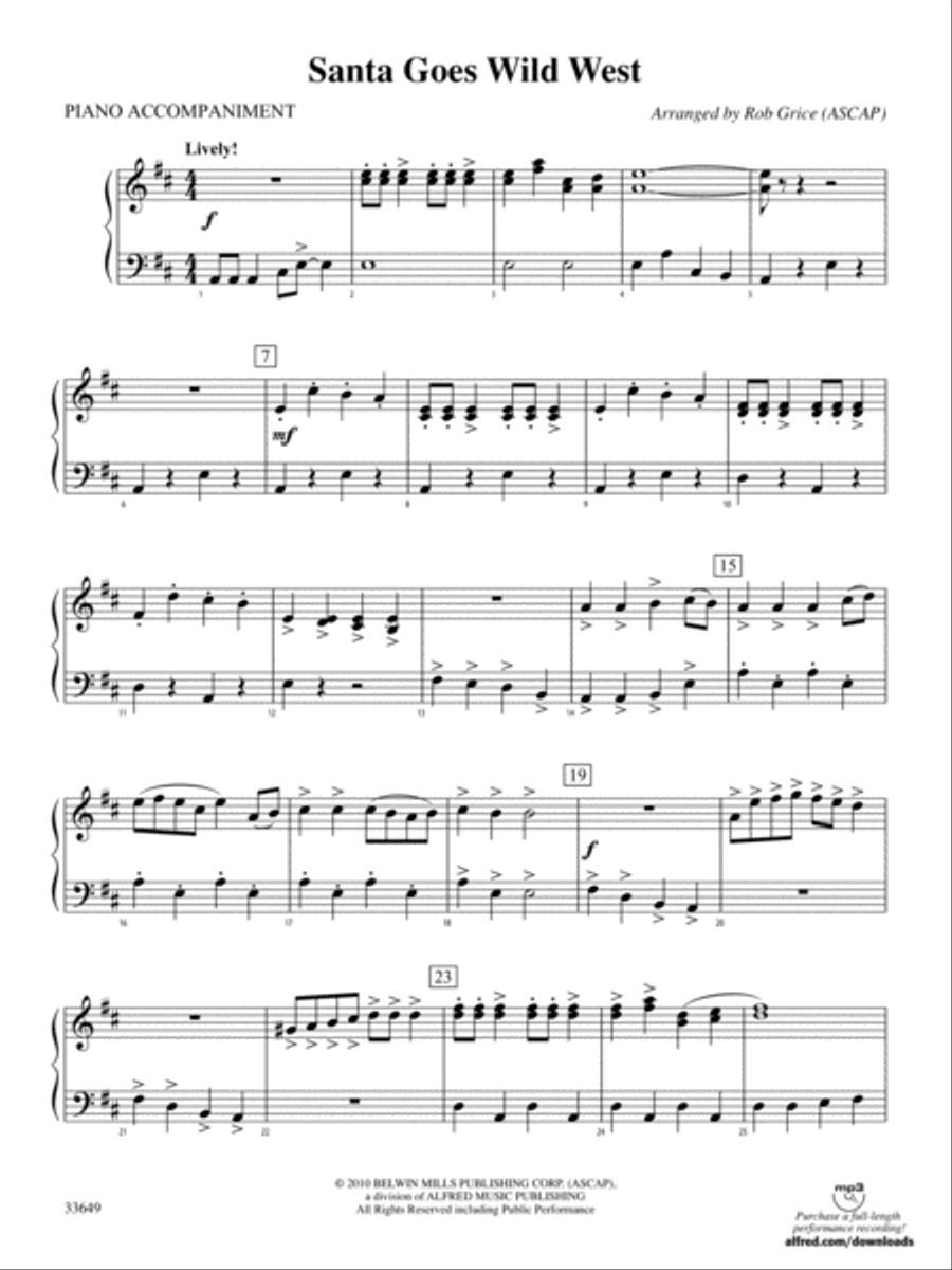 Santa Goes Wild West: Piano Accompaniment Orchestra scores gallery preview page 1