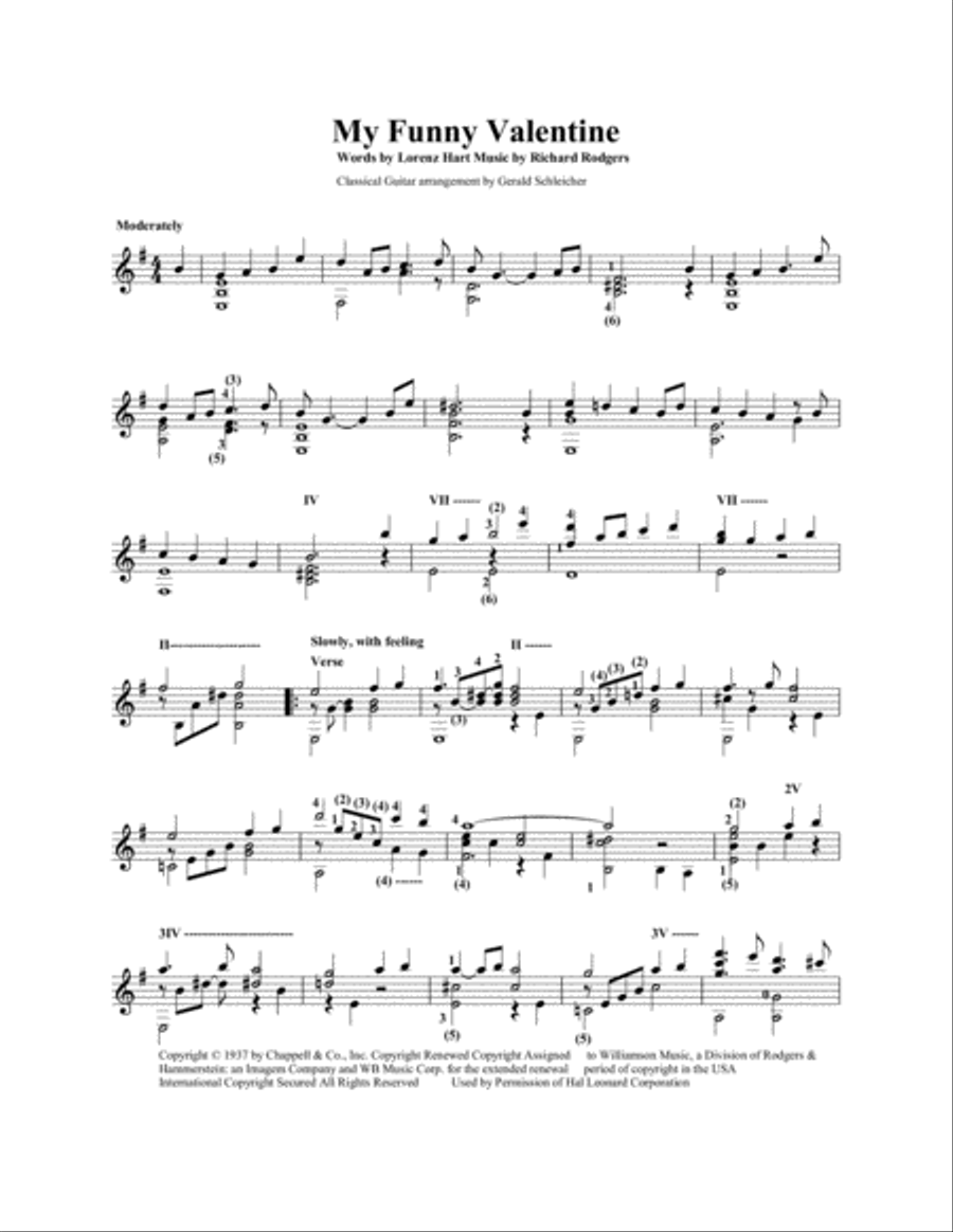 My Funny Valentine My Funny Valentine Electric Guitar scores gallery preview page 1