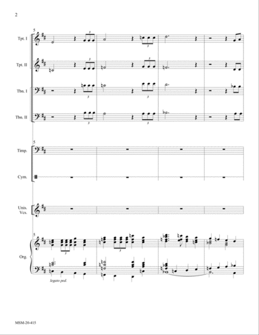 Crown Him with Many Crowns Unison Choir scores gallery preview page 3