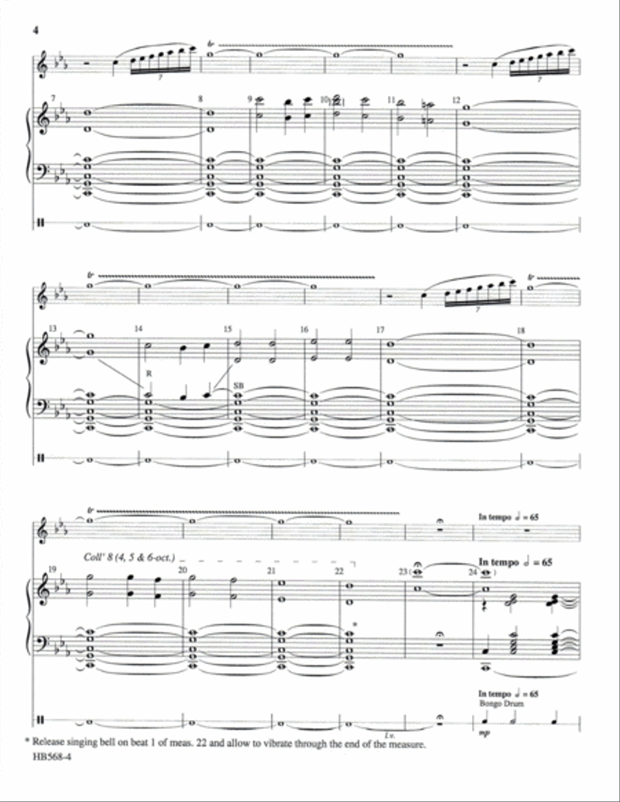 Carol of the Birds - full score - Krug Handbell Choir scores gallery preview page 3