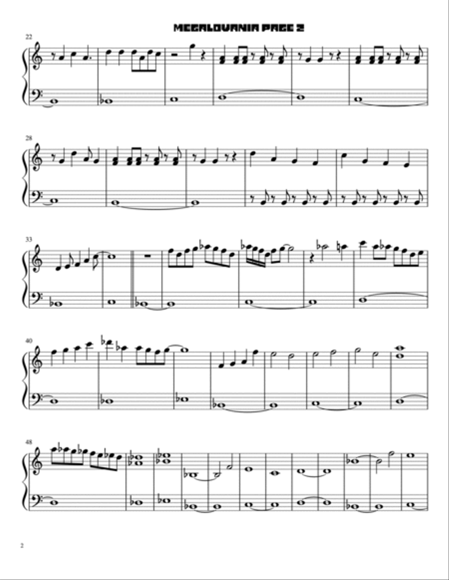 Megalovania Easy Piano scores gallery preview page 2