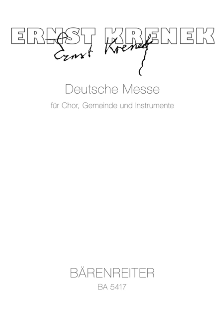 Deutsche Messe fur Chor, Gemeinde und Instrumente 4-Part scores gallery preview page 1