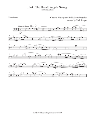 Book cover for Hark! The Herald Angels Swing (Trombone & Piano) - Trombone part