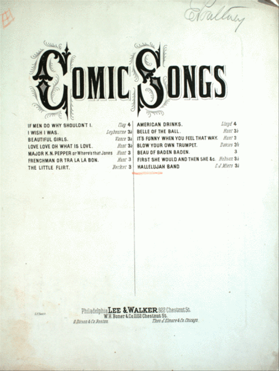 Comic Songs. Hallelujah Band Voice scores gallery preview page 1