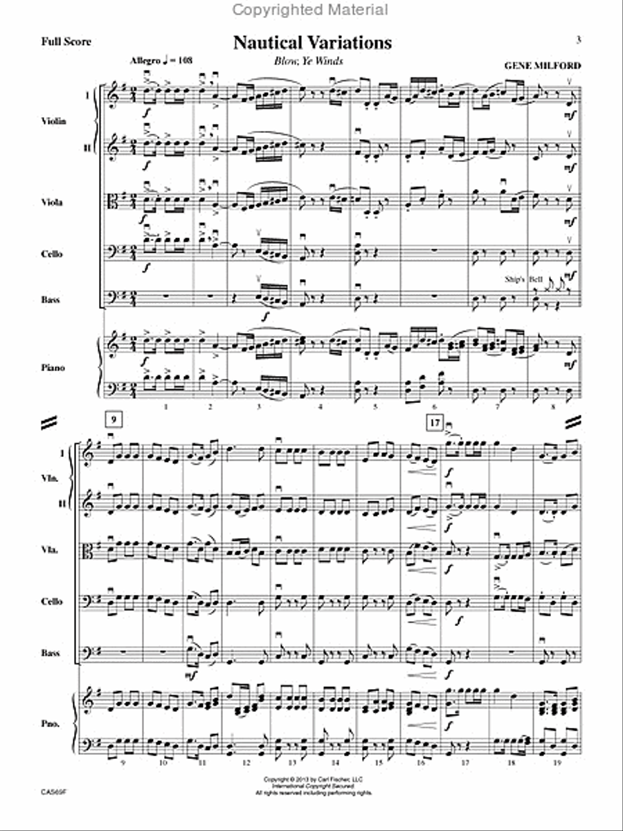 Nautical Variations Nautical Variations String Orchestra scores gallery preview page 2
