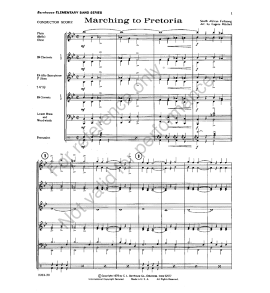 Marching to Pretoria Concert Band scores gallery preview page 2