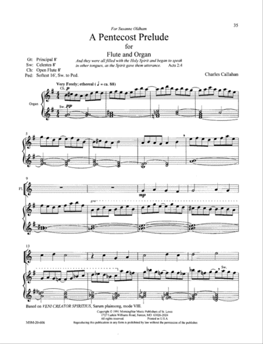 Preludes for Flute and Organ Flute Solo scores gallery preview page 8