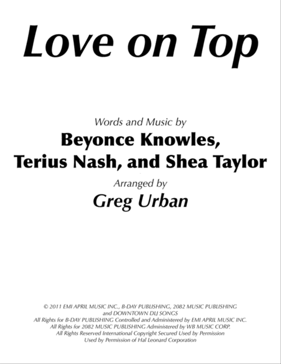 Love On Top Handbell Choir scores gallery preview page 1