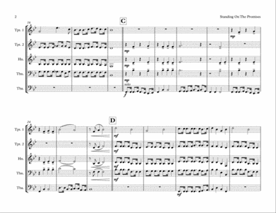 Standing On The Promises Brass Ensemble scores gallery preview page 2
