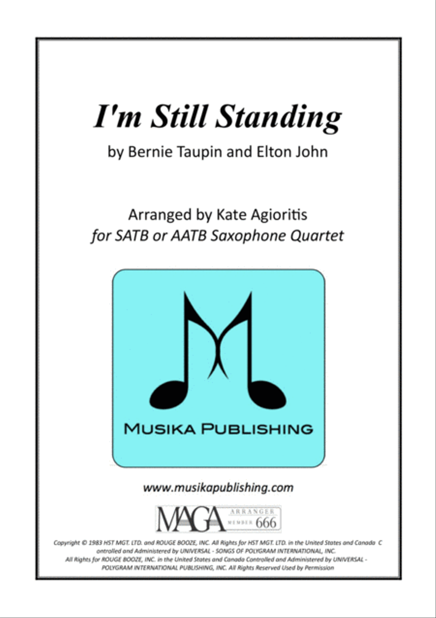 I'm Still Standing Saxophone Quartet scores gallery preview page 1