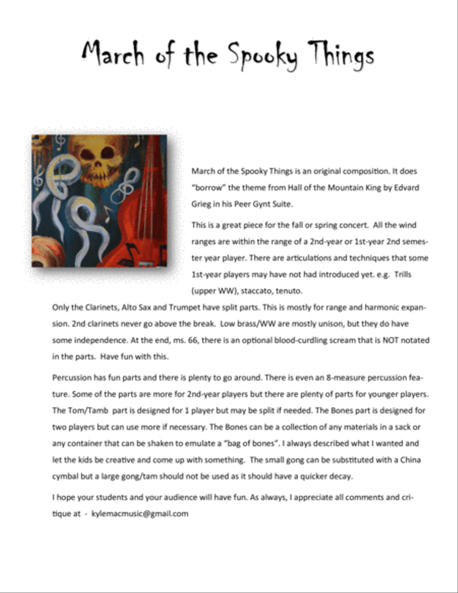 March of the Spooky Things Concert Band scores gallery preview page 2