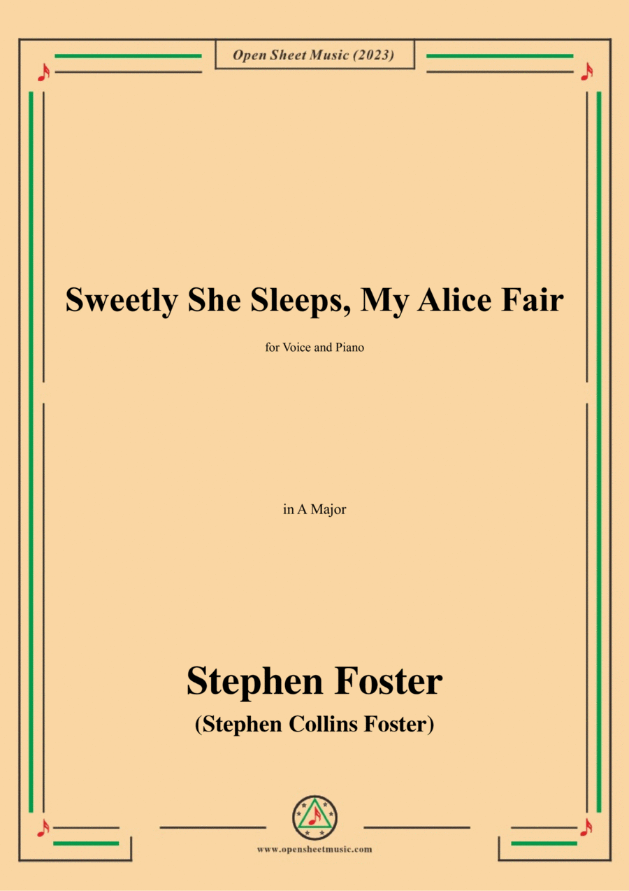 S. Foster-Sweetly She Sleeps,My Alice Fair,in A Major Voice scores gallery preview page 1