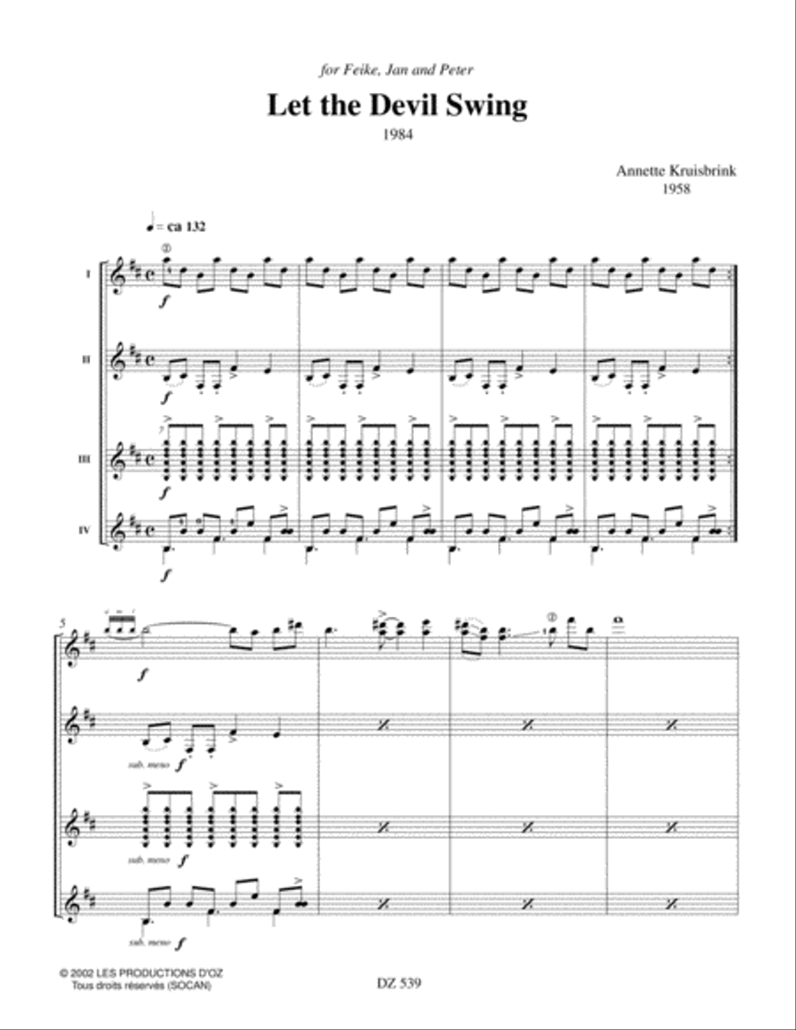 Let the Devil Swing Guitar Ensemble scores gallery preview page 2