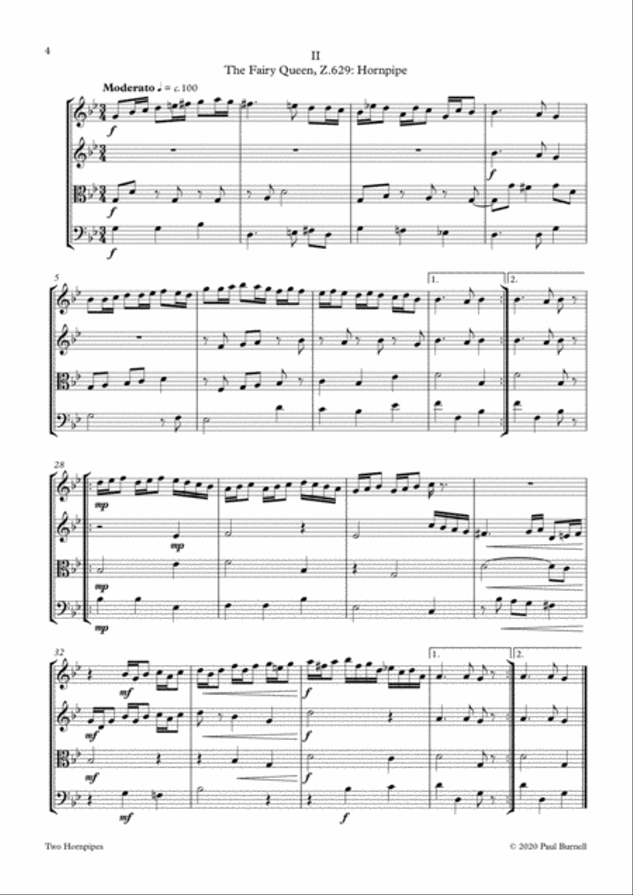 Two Hornpipes, arranged for instruments in four parts 4-Part scores gallery preview page 4