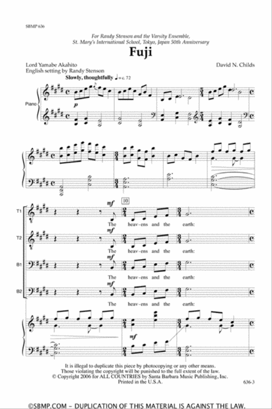 Fuji - TTBB Octavo Fuji - TTBB Octavo TTBB scores gallery preview page 2