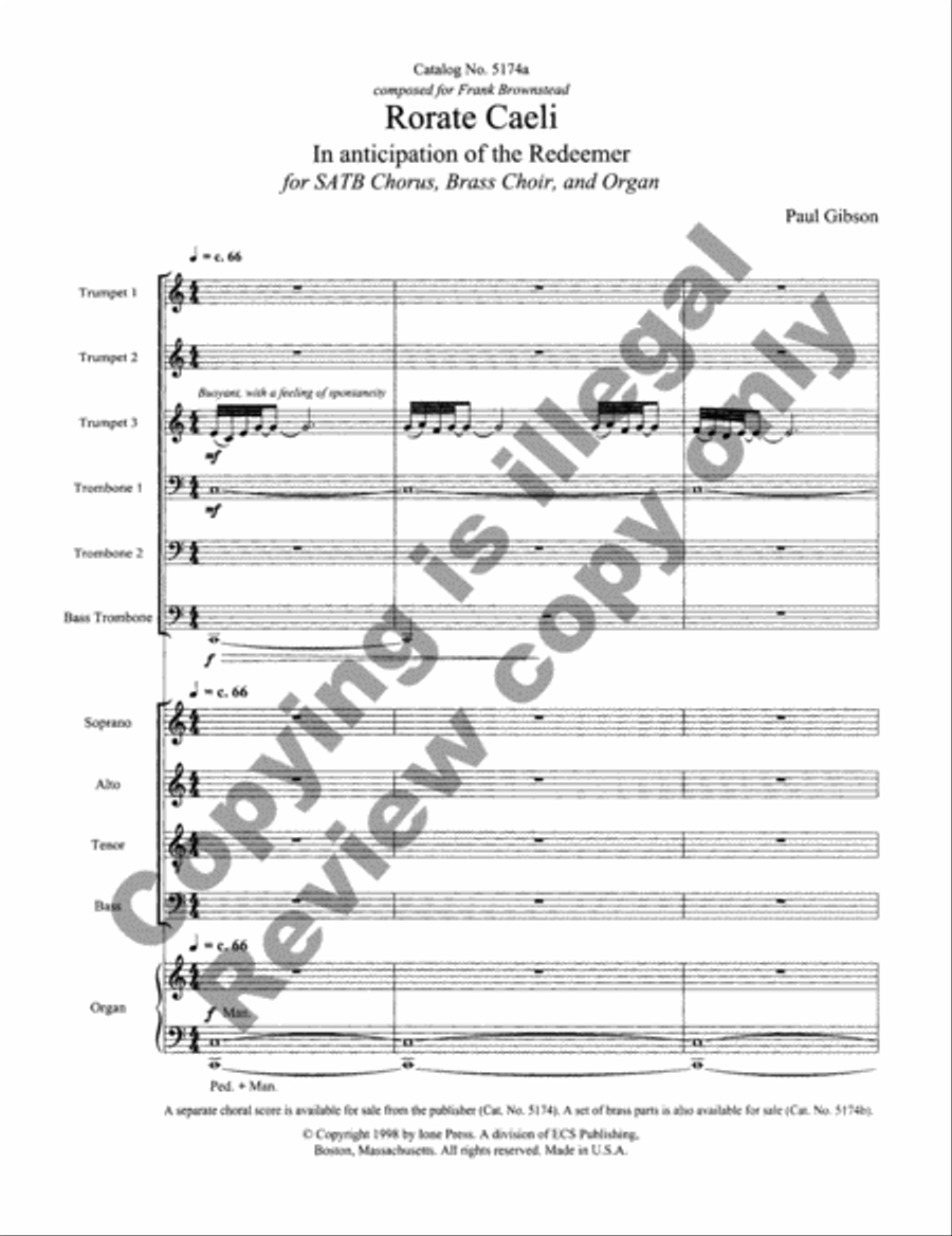 Rorate caeli (In Anticipation of the Redeemer) (Full Score)