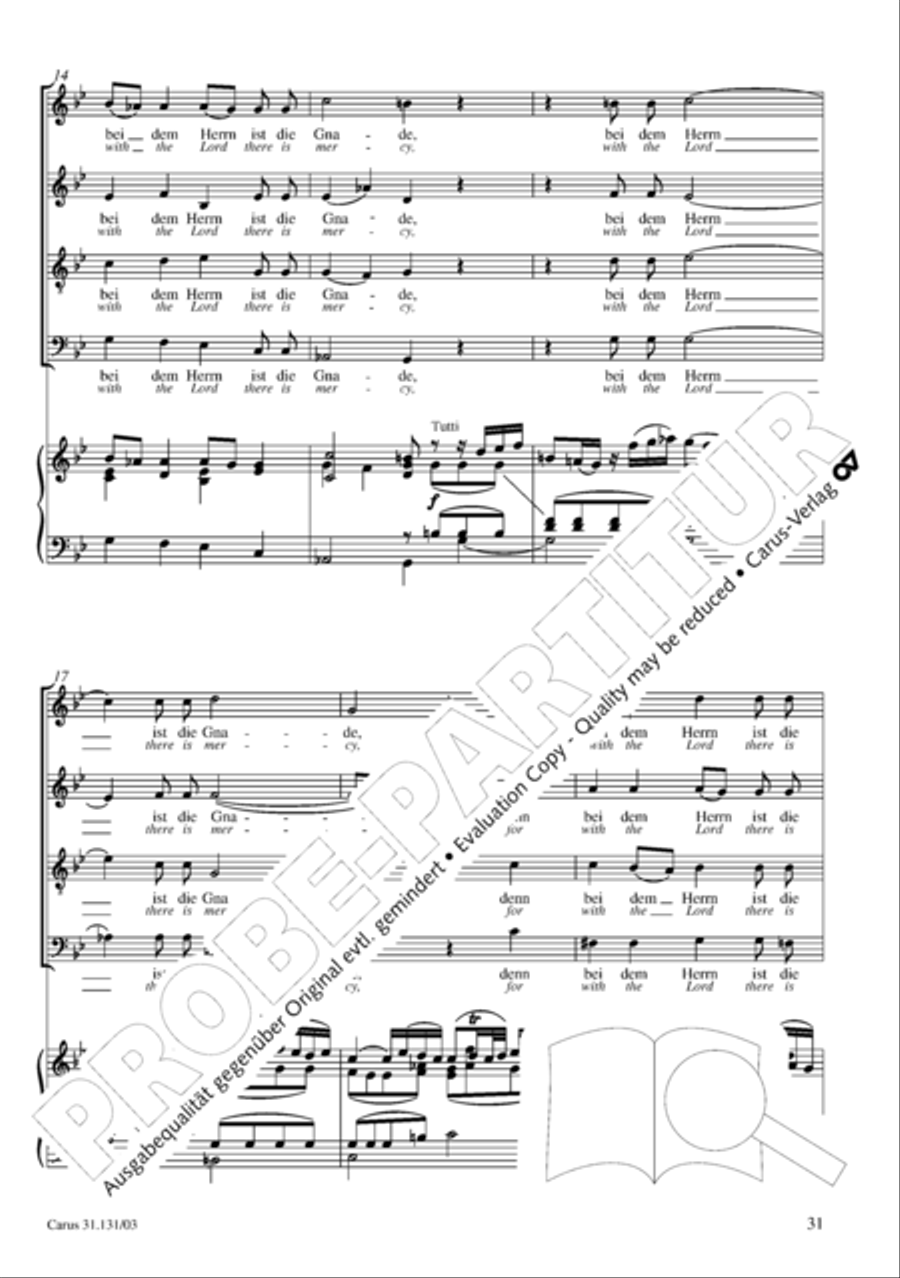 Form the deep, Lord, cried I, Lord, to Thee (Aus der Tiefe rufe ich, Herr, zu dir) 4-Part scores gallery preview page 32