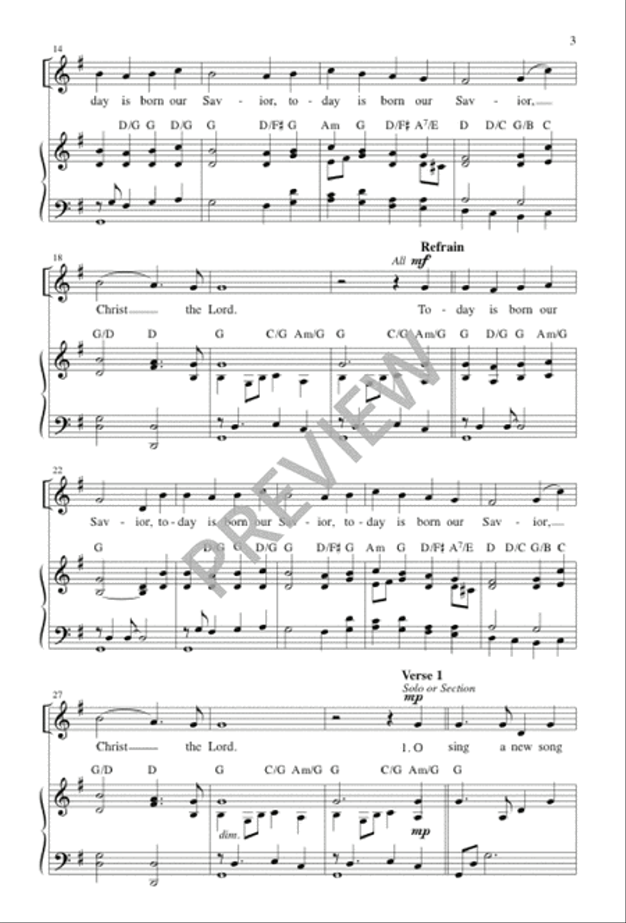 Today Is Born Our Savior 4-Part scores gallery preview page 4