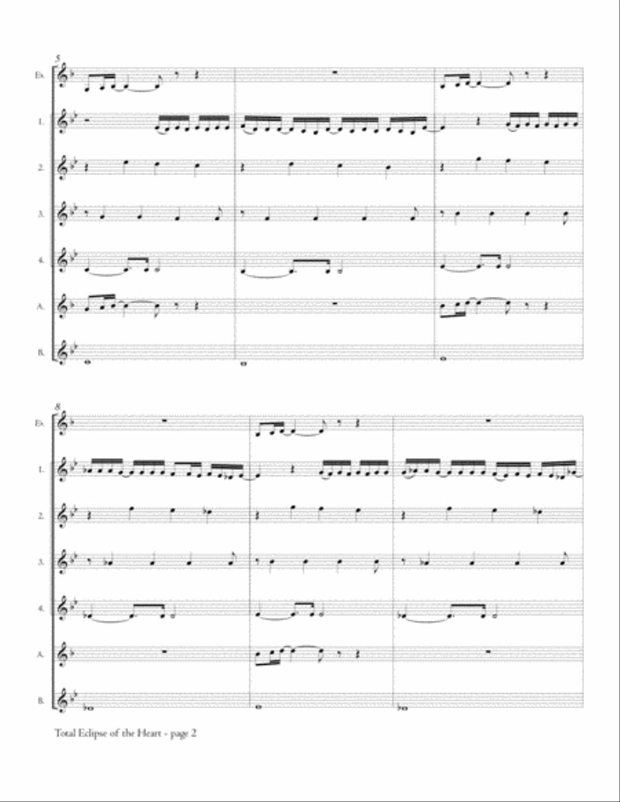 Total Eclipse Of The Heart Woodwind Ensemble scores gallery preview page 3