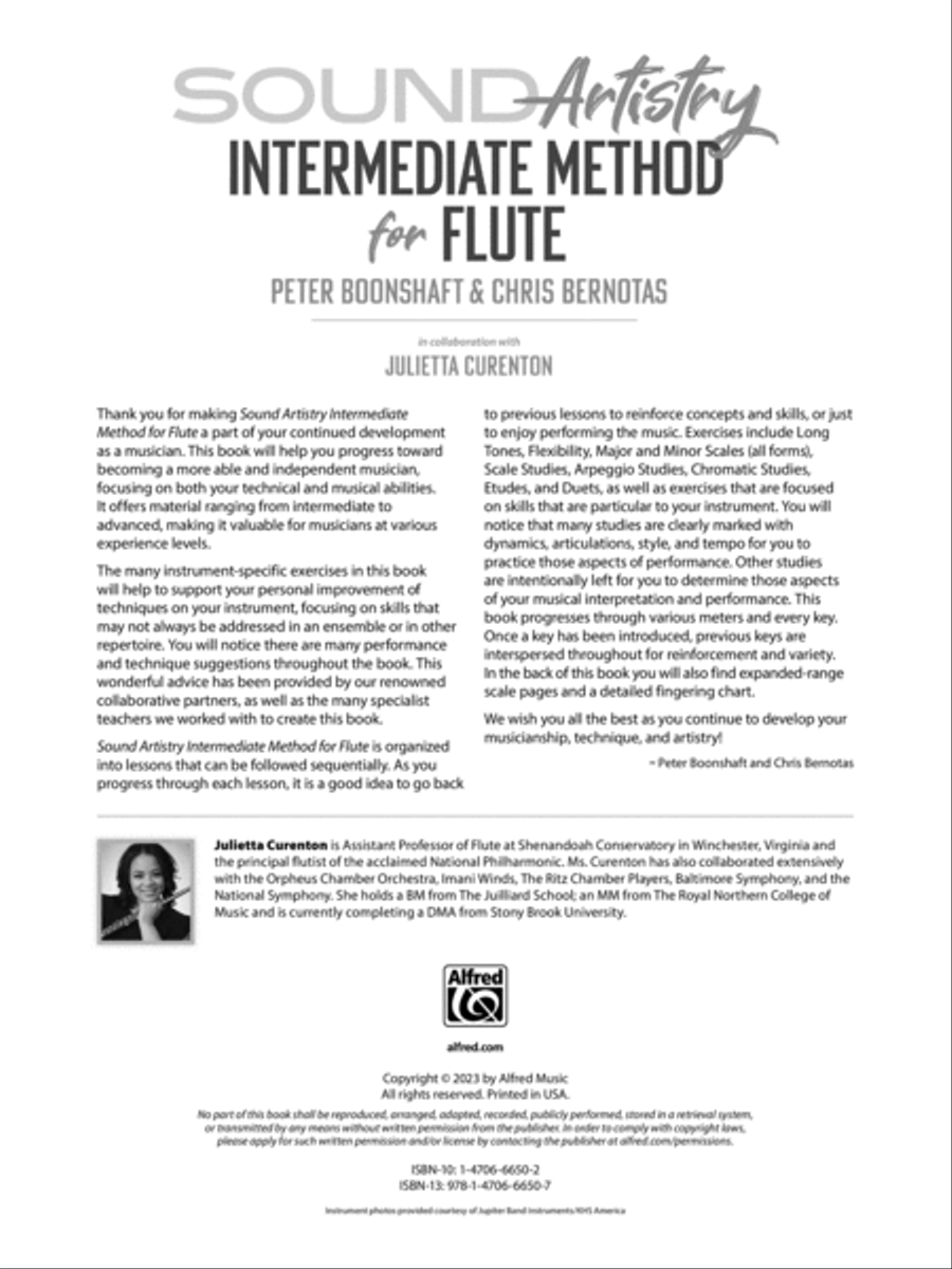 Sound Artistry Intermediate Method for Flute