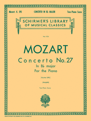 Book cover for Concerto No. 27 in Bb, K.595