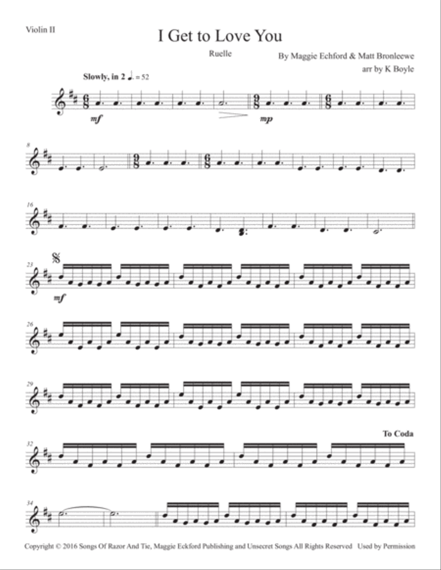 I Get To Love You String Quartet scores gallery preview page 5