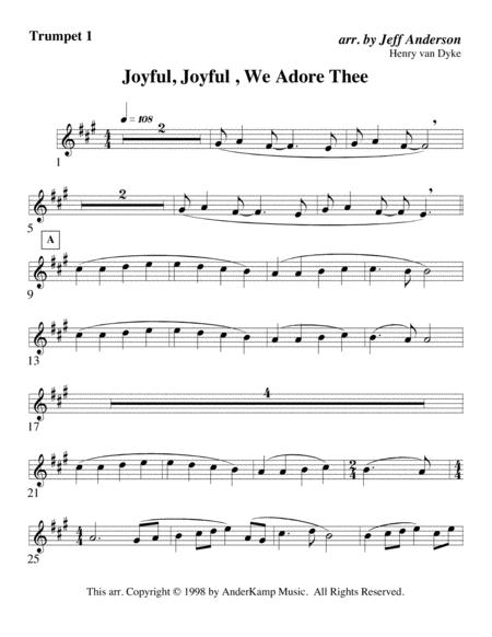Joyful, Joyful We Adore Thee for Brass Quintet image number null
