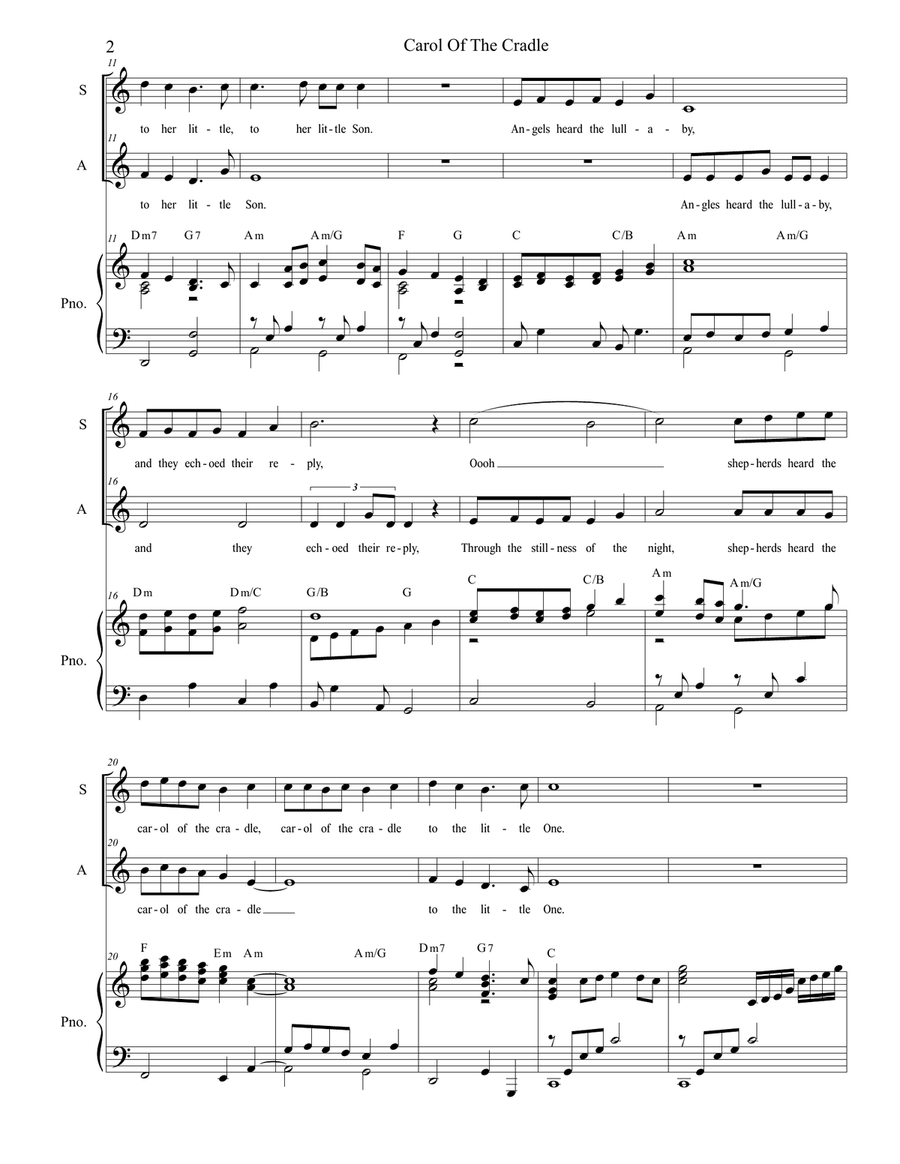 Carol Of The Cradle Vocal Duet scores gallery preview page 2