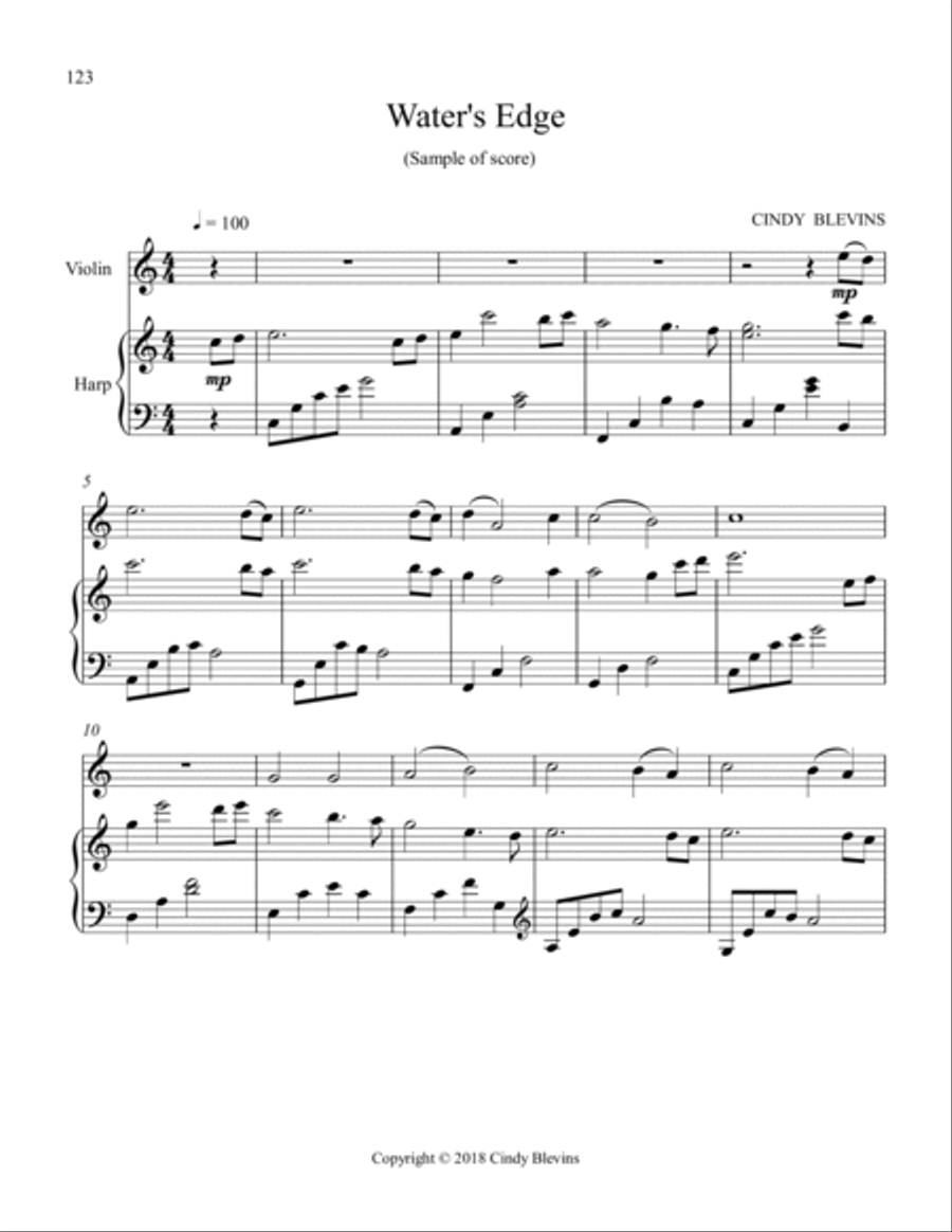 Gentility, 24 original pieces for Harp and Violin String Duet scores gallery preview page 6