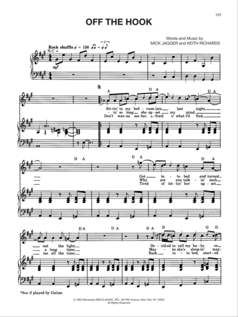 Off the Hook Off the Hook Piano, Vocal, Guitar scores gallery preview page 1