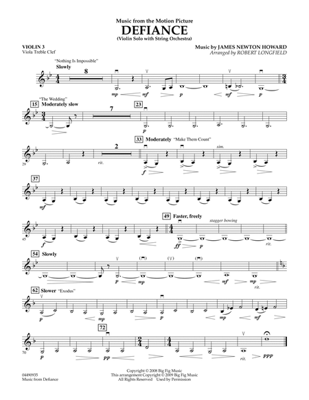 Music from Defiance - Violin 3 (Viola Treble Clef)