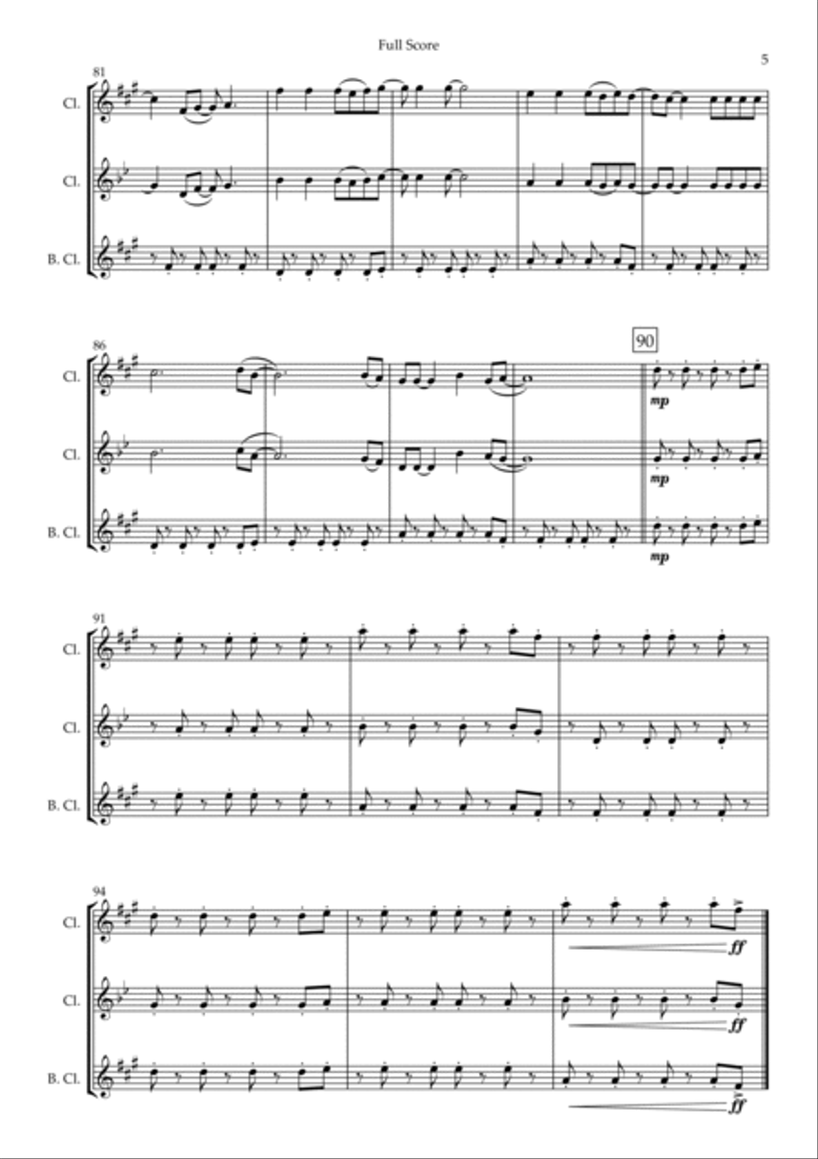 Viva La Vida Clarinet Trio scores gallery preview page 5
