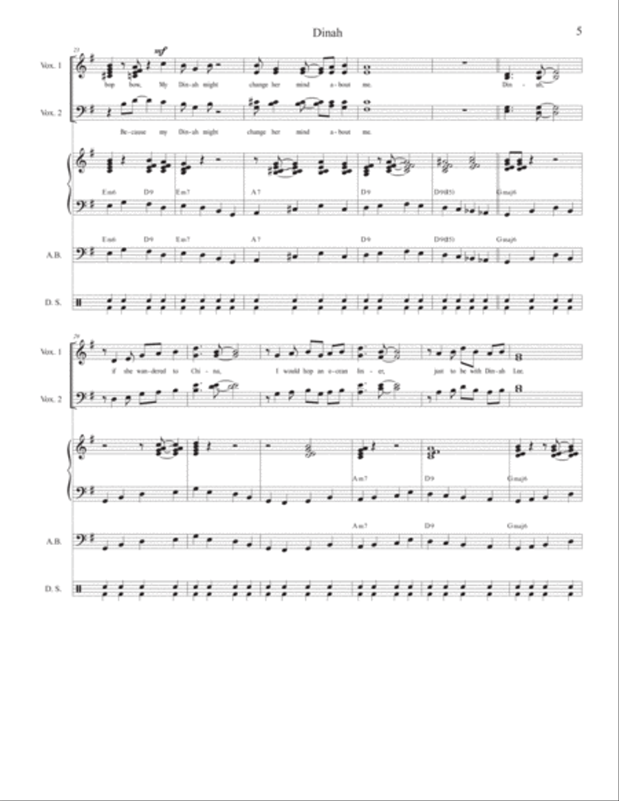 Dinah Dinah 4-Part scores gallery preview page 5