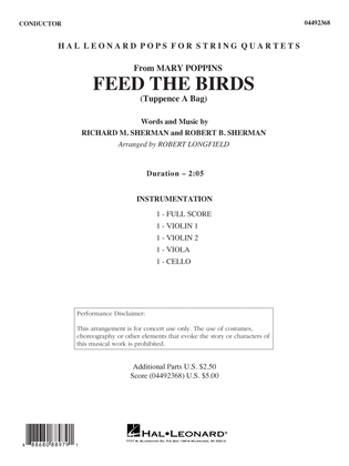 Book cover for Feed The Birds (arr. Robert Longfield) - Conductor Score (Full Score)