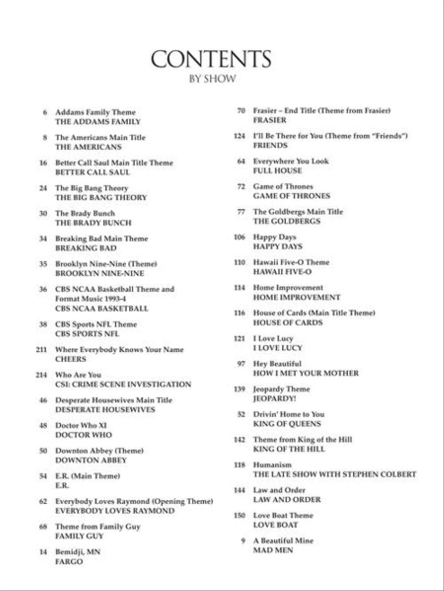 Big Book of TV Theme Songs – 2nd Edition Piano, Vocal, Guitar scores gallery preview page 4