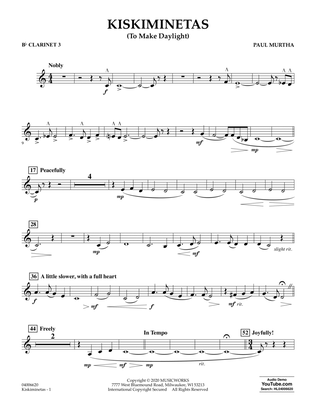 Kiskiminetas (To Make Daylight) - Bb Clarinet 3