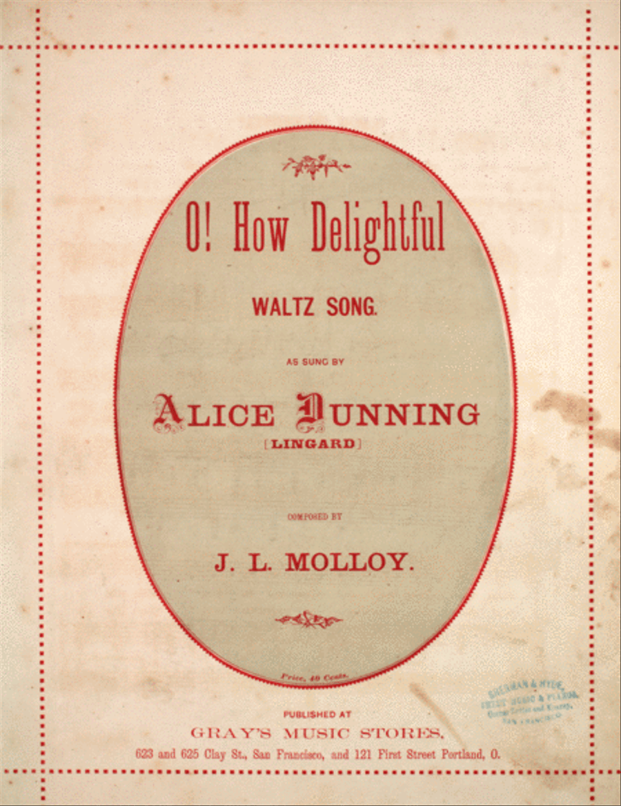 O! How Delightful. Waltz Song Voice scores gallery preview page 1