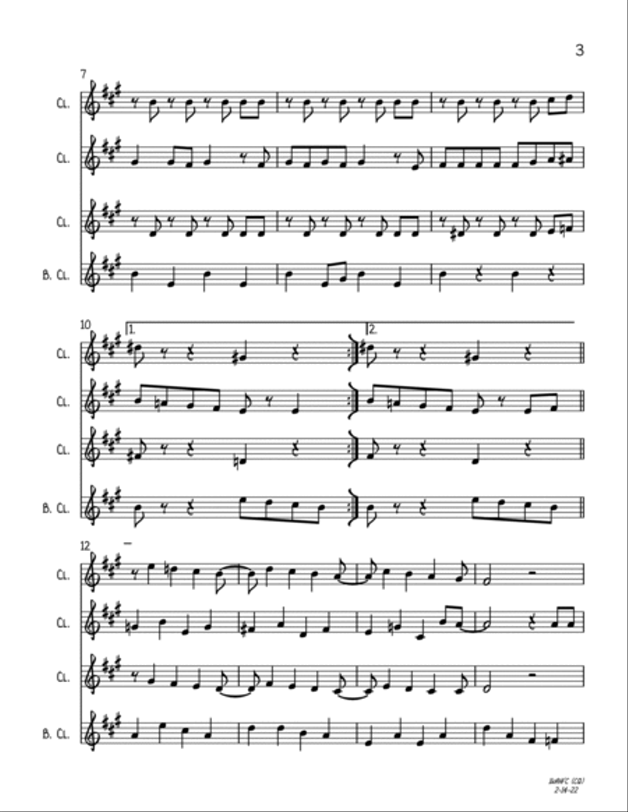 I Want A Hippopotamus For Christmas (hippo The Hero) Woodwind Quartet scores gallery preview page 3