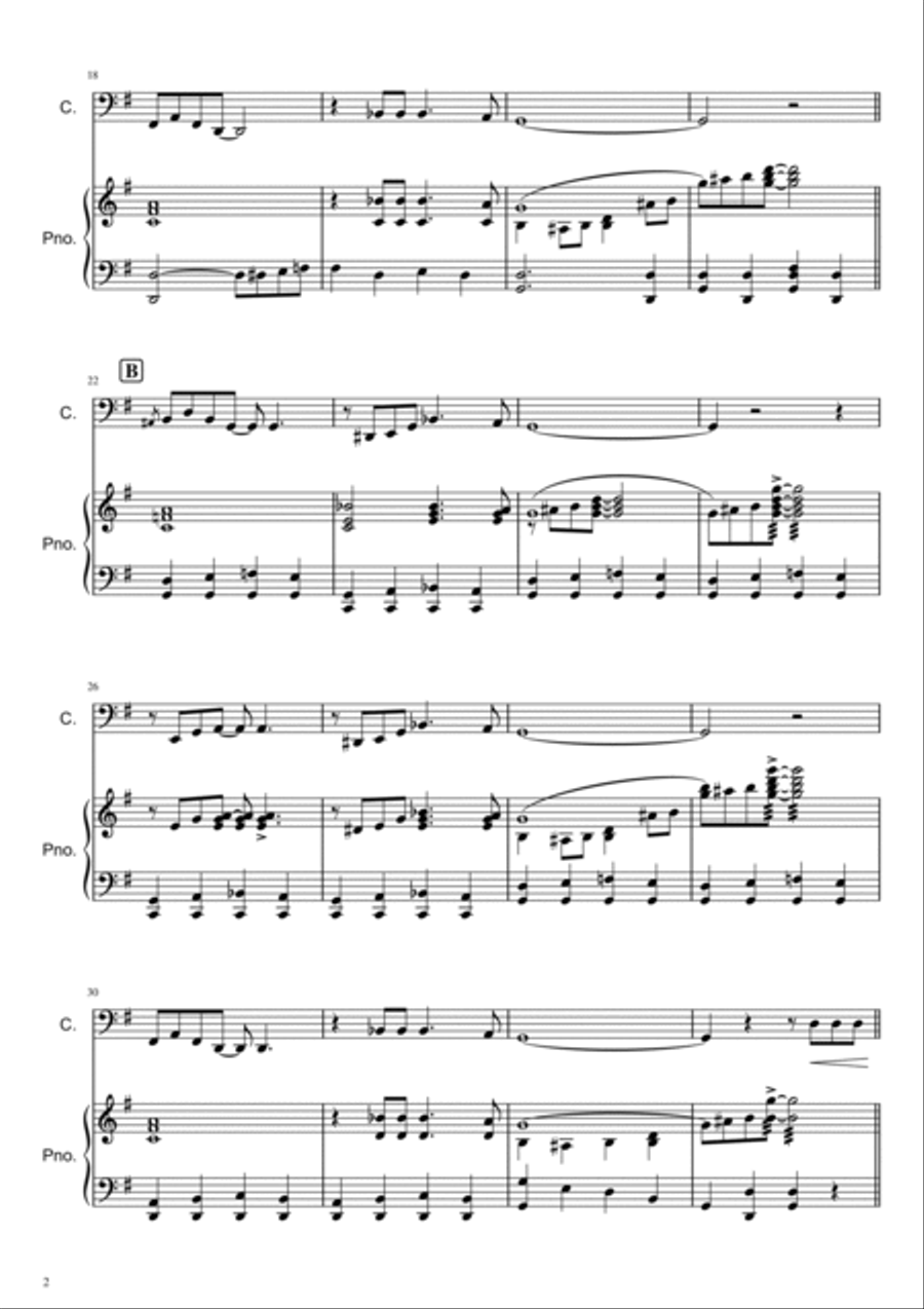 St. Louis Blues - Cello Piano scores gallery preview page 2