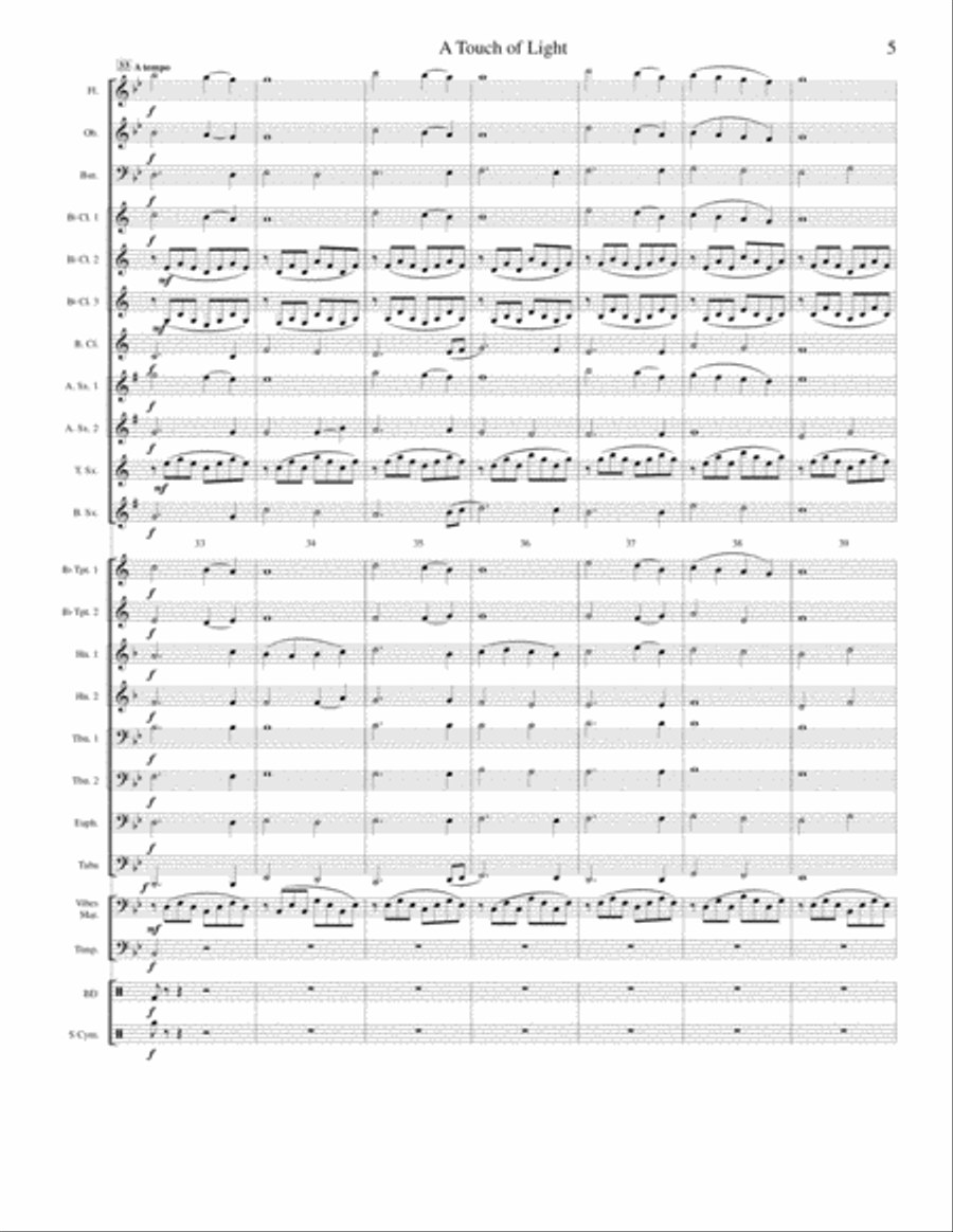 A Touch of Light Concert Band scores gallery preview page 5