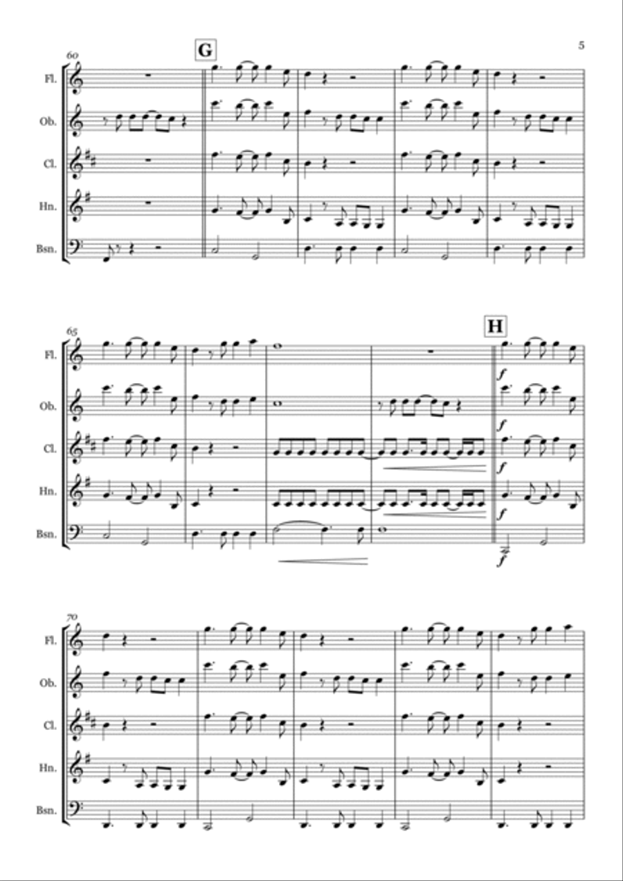 When The Stars Go Blue Woodwind Quintet scores gallery preview page 5