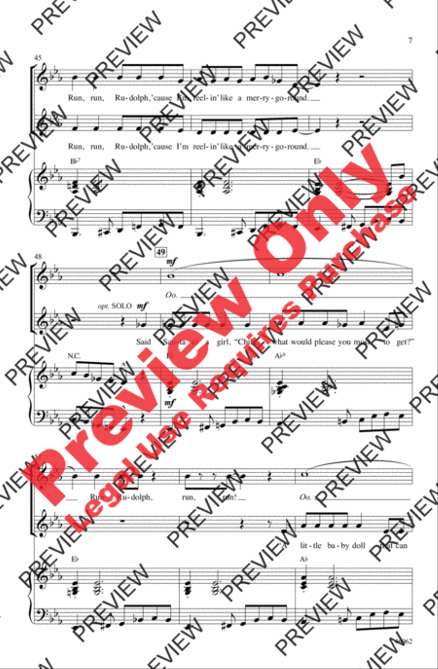 Run, Rudolph, Run 2-Part scores gallery preview page 7