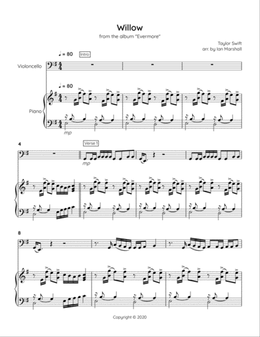 Willow Piano scores gallery preview page 4